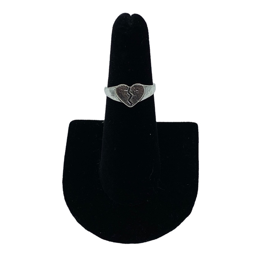 Silver Broken Heart Breakup Sad Ring